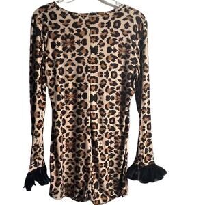 Simply Fabulous Romper Large  Sleepwear romantic feathers animal print SOFTNWT